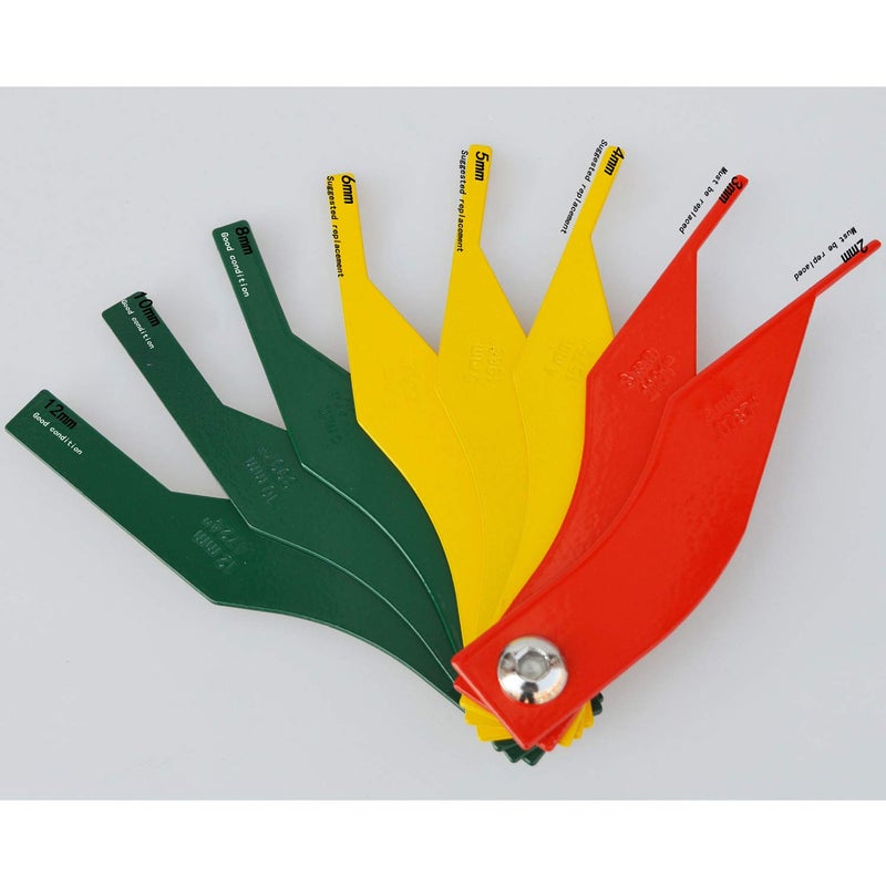 Hedume 4 Pack Brake Lining Thickness Gauge, 8-in-1 Car Automotive Brake Pad Measure Ruler Tool Feeler Lining Thickness Gauge - Image 2